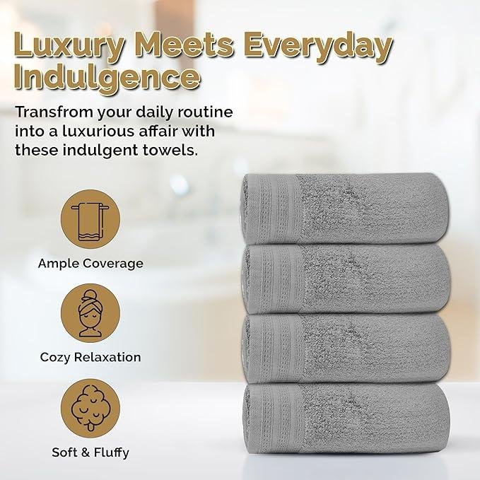 Organix 6 Piece Bath Towel Set, 100% Egyptian Cotton 600 GSM, Luxury Towel Set