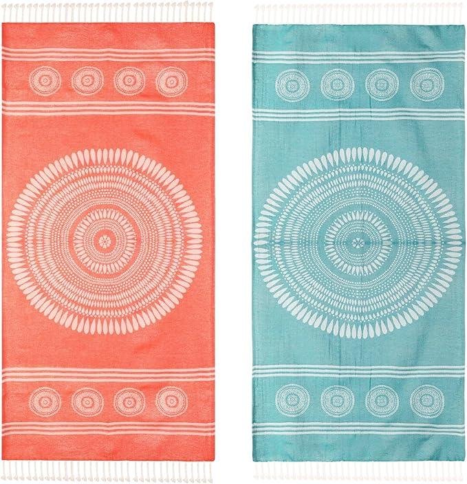 Organix 100% Cotton Turkish Fouta Beach Towel, 12 Pack(6 Pc each color)