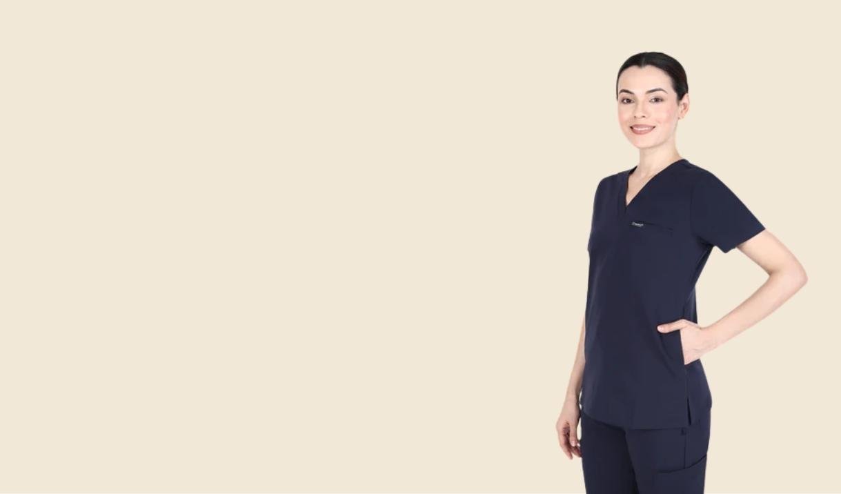 Tops for Women, V-Neck, 3 Pocket (Navy)