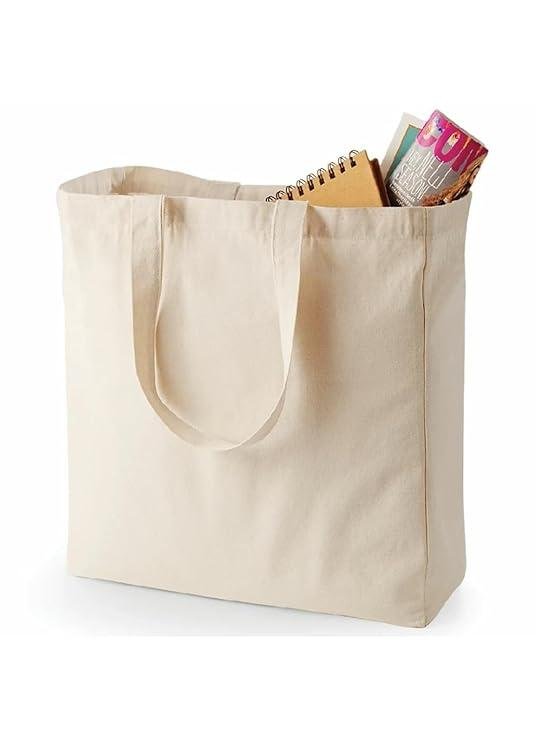 Organix 100% Organic Cotton Sheeting Tote Bag, Reusable Grocery Bags, 12 Pack 15"x16" inches, XL Set, Shoulder Strap, Washable Grocery Shopping Bag, Black
