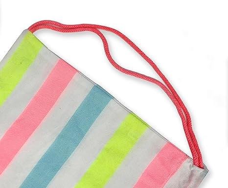 Organix 12 Pieces Drawstring Backpack Bulk, Lightweight Party Bags, Gym, Beach, Yoga, Picnic, Cotton Cinch Drawstring Backpack Bags (Vertical Stripe - Pink, Pack of 12)